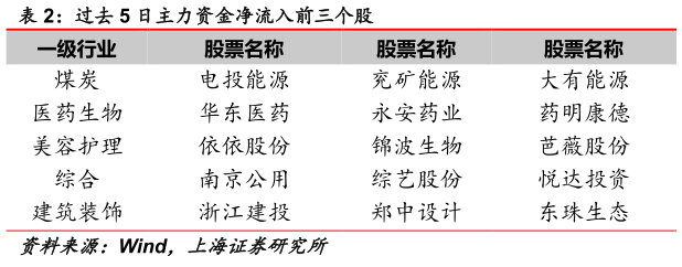 怎样理解过去 5 日主力资金净流入前三个股