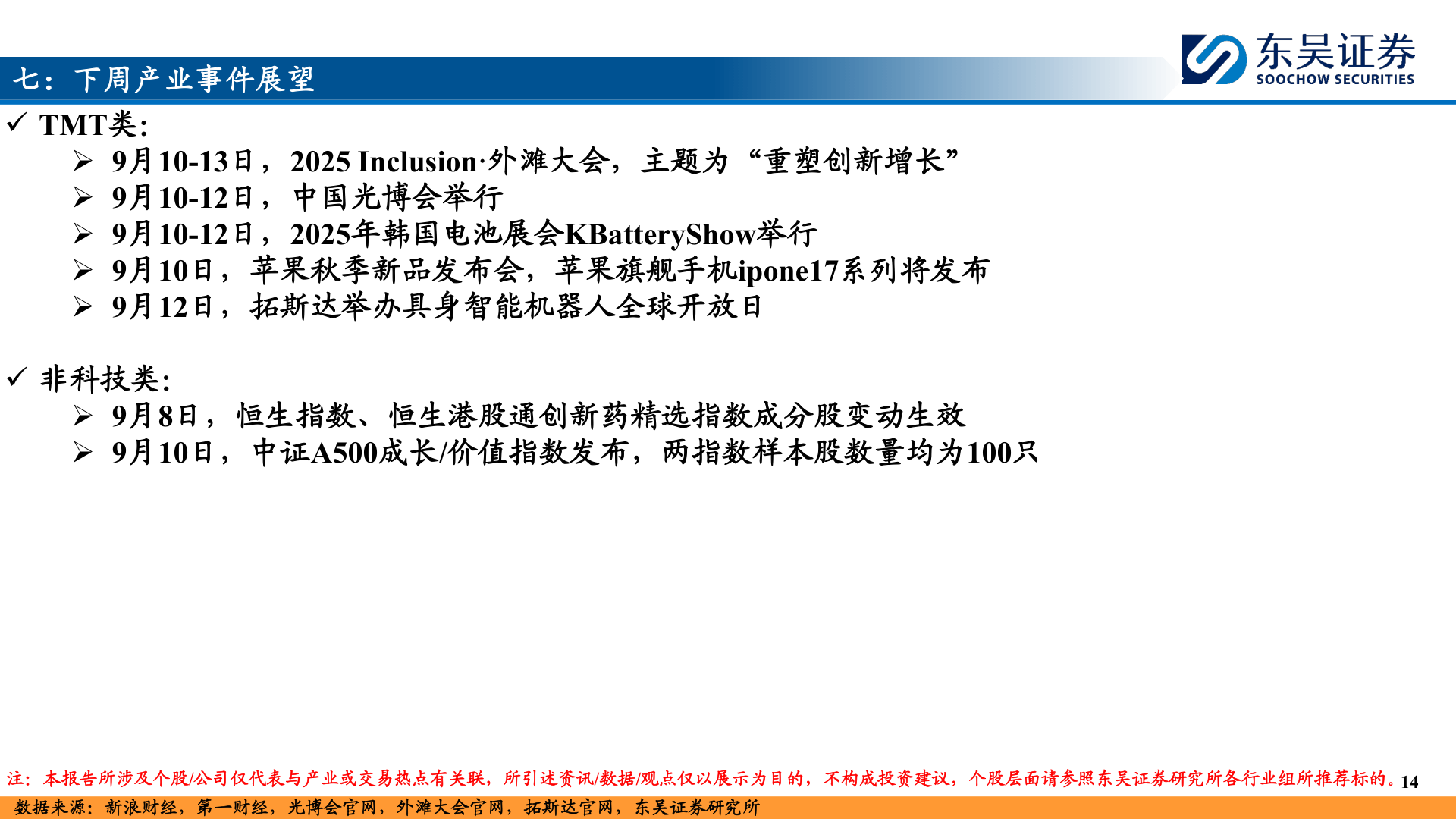 一起讨论下七：下周产业事件展望