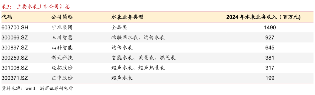 如何解释主要水表上市公司汇总?