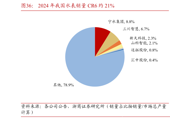 一起讨论下2024 年我国水表销量 CR6 约 21%?