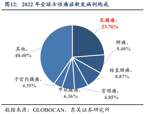如何了解2022 年全球女性癌症新发病例构成