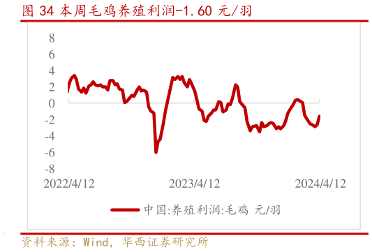 我想了解一下本周毛鸡养殖利润-1.60 元羽?