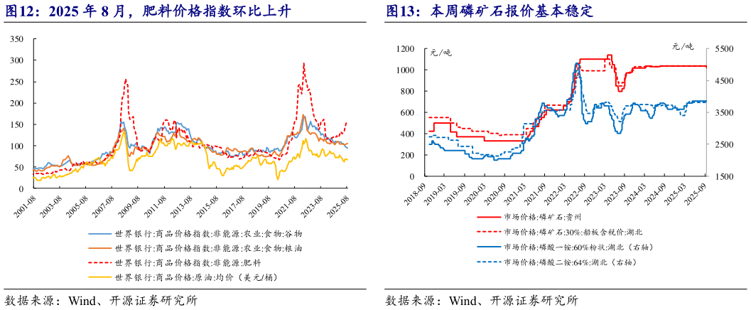 怎样理解2025 年 8 月，肥料价格指数环比上升本周磷矿石报价基本稳定?