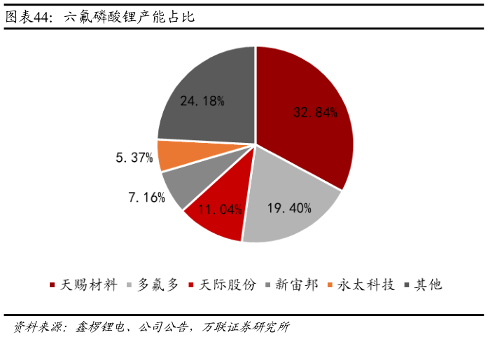 想关注一下六氟磷酸锂产能占比