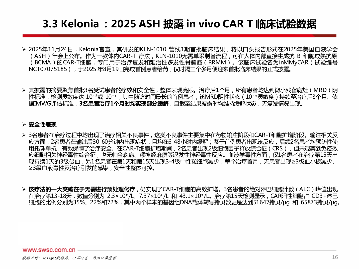 你知道3.3 Kelonia :2025 ASH 披露 in vivo CAR T 临床试验数据