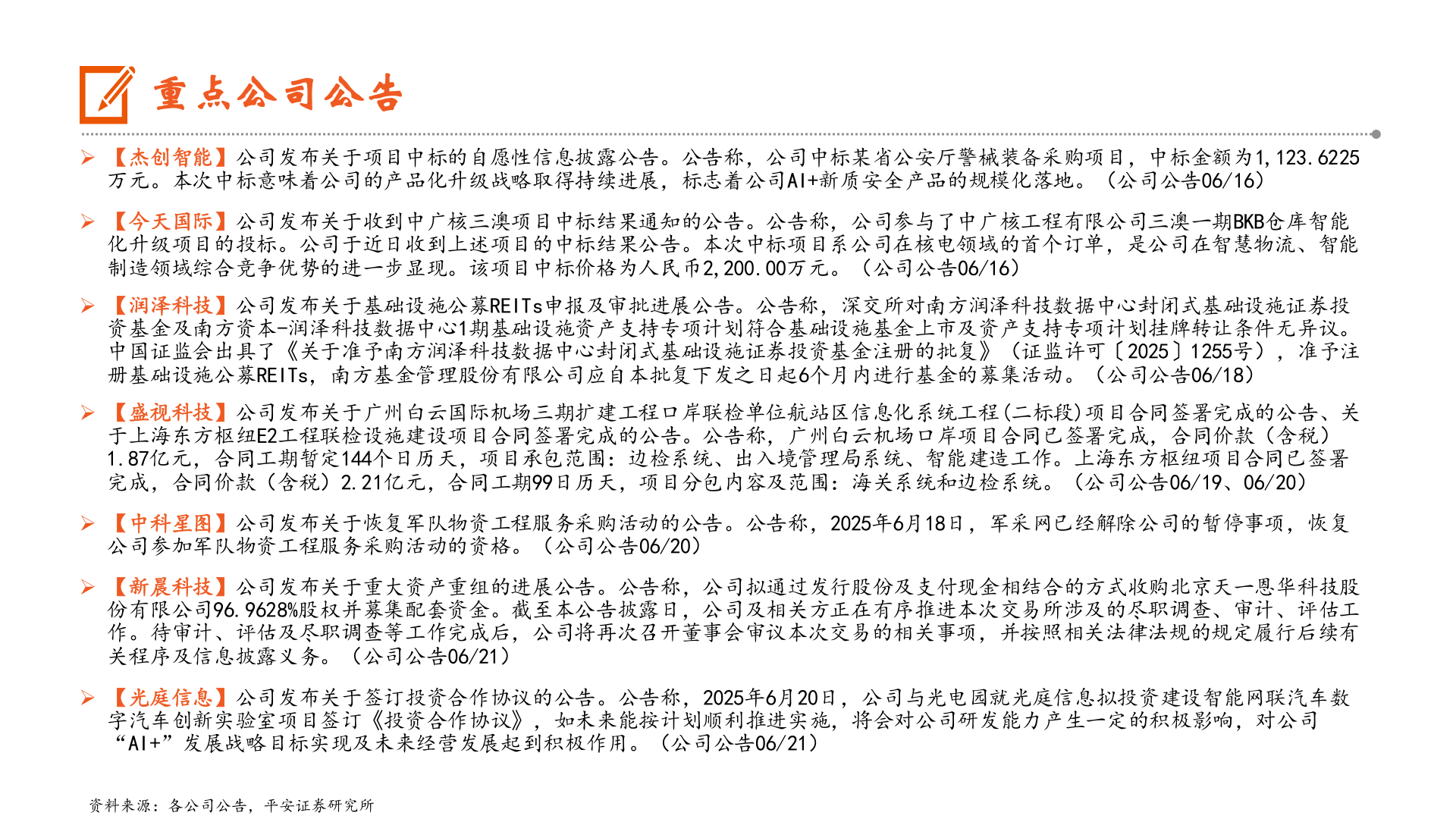 请问一下重点公司公告