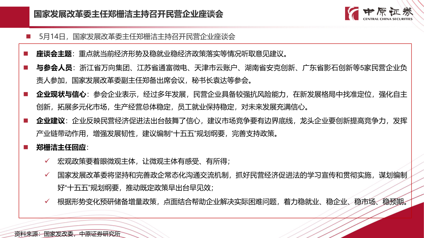 想问下各位网友国家发展改革委主任郑栅洁主持召开民营企业座谈会