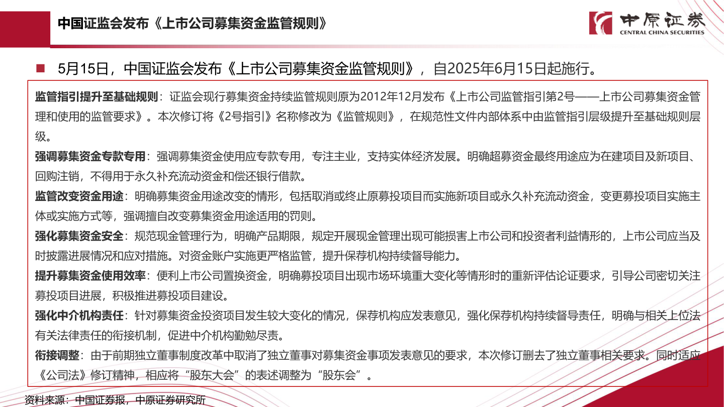 如何了解中国证监会发布《上市公司募集资金监管规则》