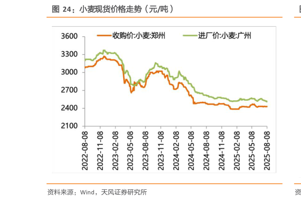 我想了解一下小麦现货价格走势（元吨）