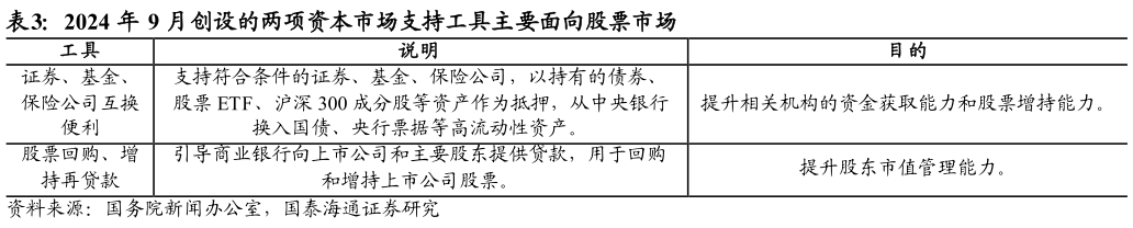 一起讨论下2024 年 9 月创设的两项资本市场支持工具主要面向股票市场