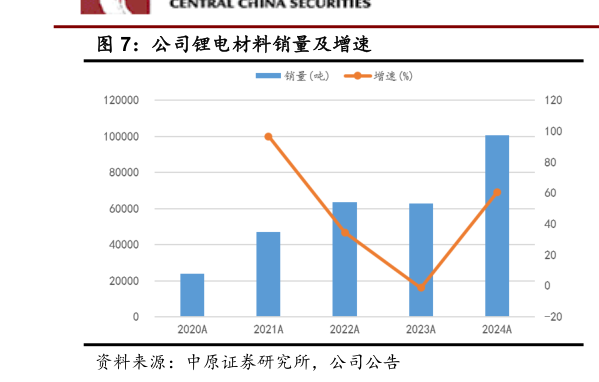 如何看待公司锂电材料销量及增速