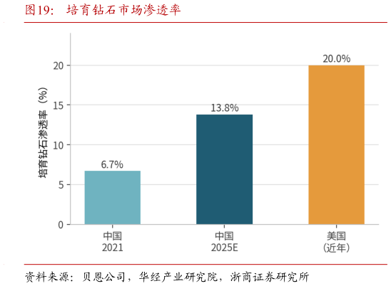 咨询下各位培育钻石市场渗透率