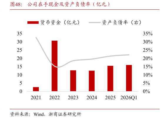 各位网友请教一下公司在手现金及资产负债率（亿元）