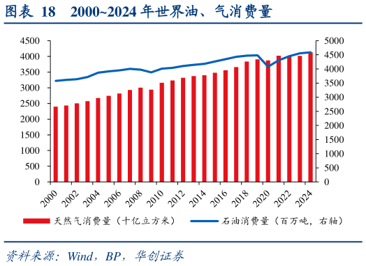 咨询大家20002024 年世界油、气消费量