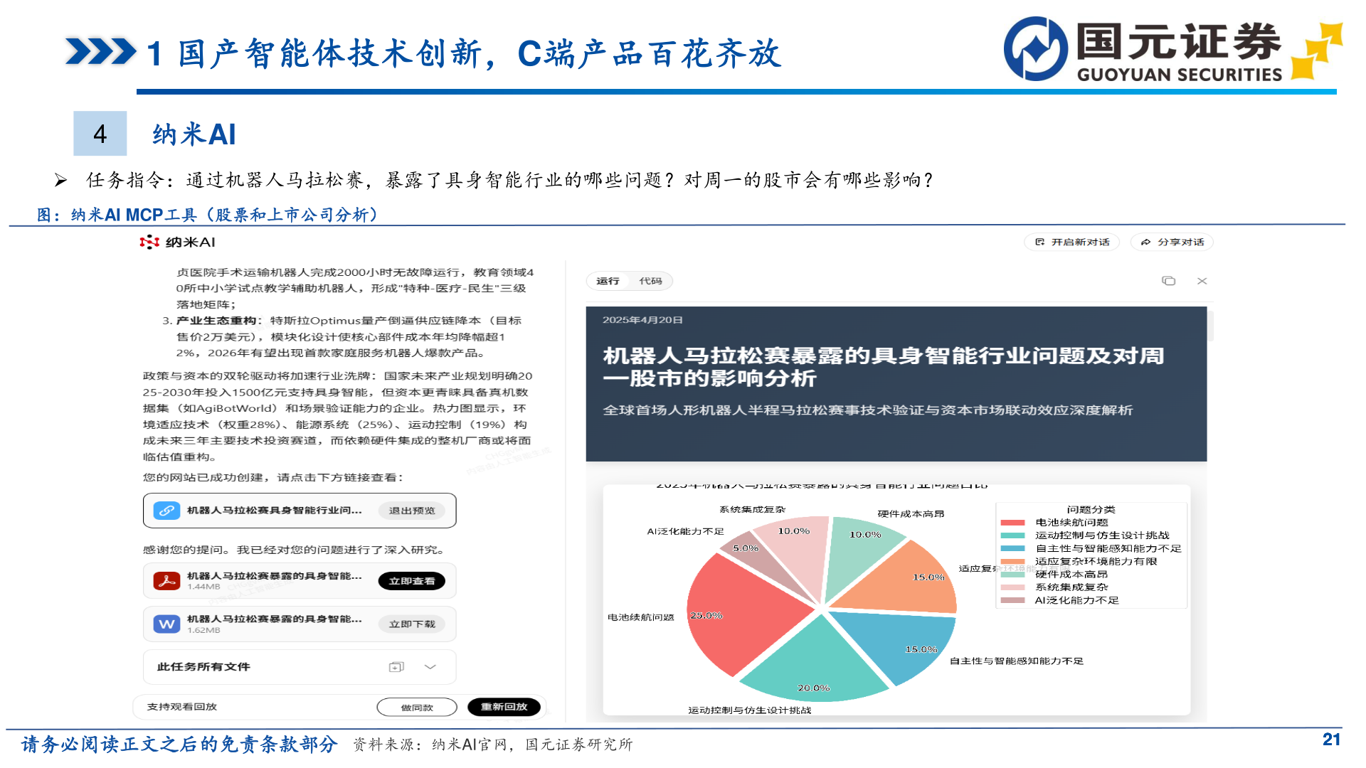 我想了解一下1 国产智能体技术创新，C端产品百花齐放