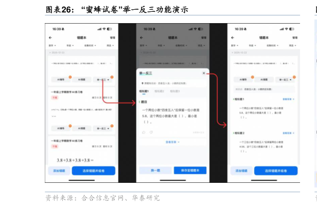 想关注一下“蜜蜂试卷”举一反三功能演示