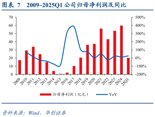 请问一下20092025Q1 公司归母净利润及同比