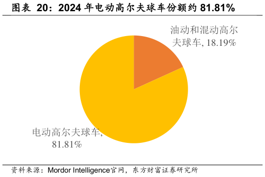怎样理解2024 年电动高尔夫球车份额约 81.81%