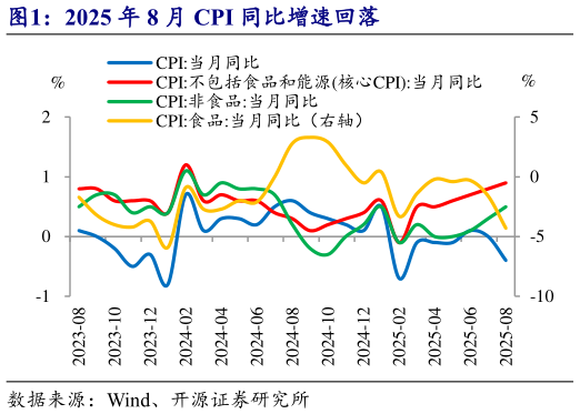 咨询下各位2025 年 8 月 CPI 同比增速回落?