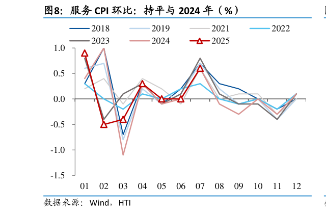咨询大家服务 CPI 环比：持平与 2024 年（%）