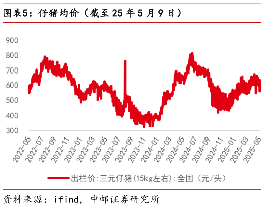 想关注一下仔猪均价(截至 25 年 5 月 9 日)?
