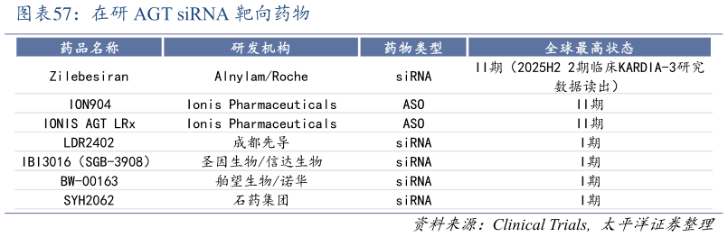 如何才能在研 AGT siRNA 靶向药物