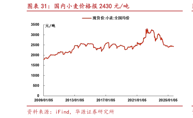 谁知道国内小麦价格报 2430 元吨?