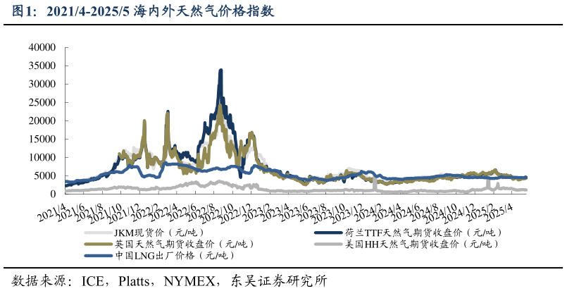 我想了解一下20214-20255 海内外天然气价格指数