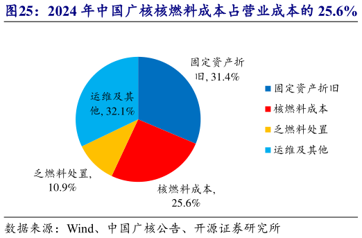 如何了解2024 年中国广核核燃料成本占营业成本的 25.6%   2024 年中国广核核燃料成本占营业收入的 14.4%?