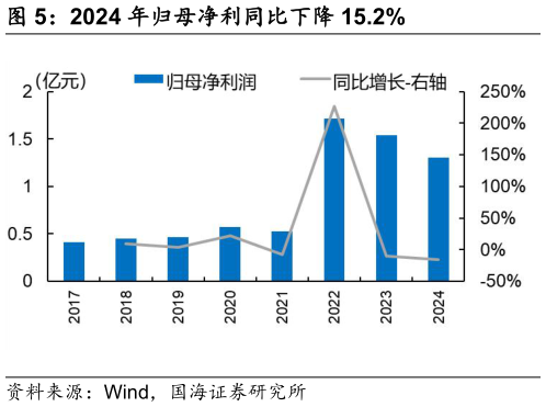 如何看待2024 年归母净利同比下降 15.2%