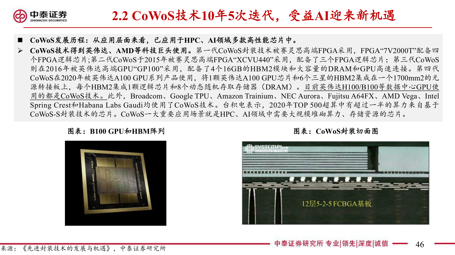 想关注一下2.2 CoWoS技术10年5次迭代，受益AI迎来新机遇