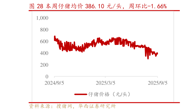 一起讨论下本周仔猪均价 386.10 元头，周环比-1.66%?