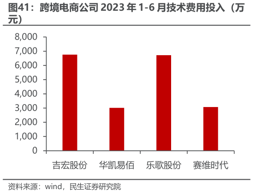 咨询下各位跨境电商公司 2023 年 1-6 月技术费用投入（万