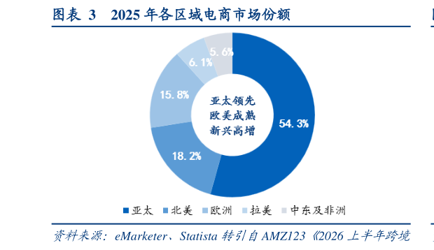 想关注一下2025 年各区域电商市场份额