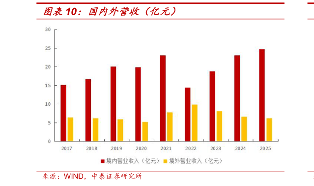 如何解释国内外营收（亿元）