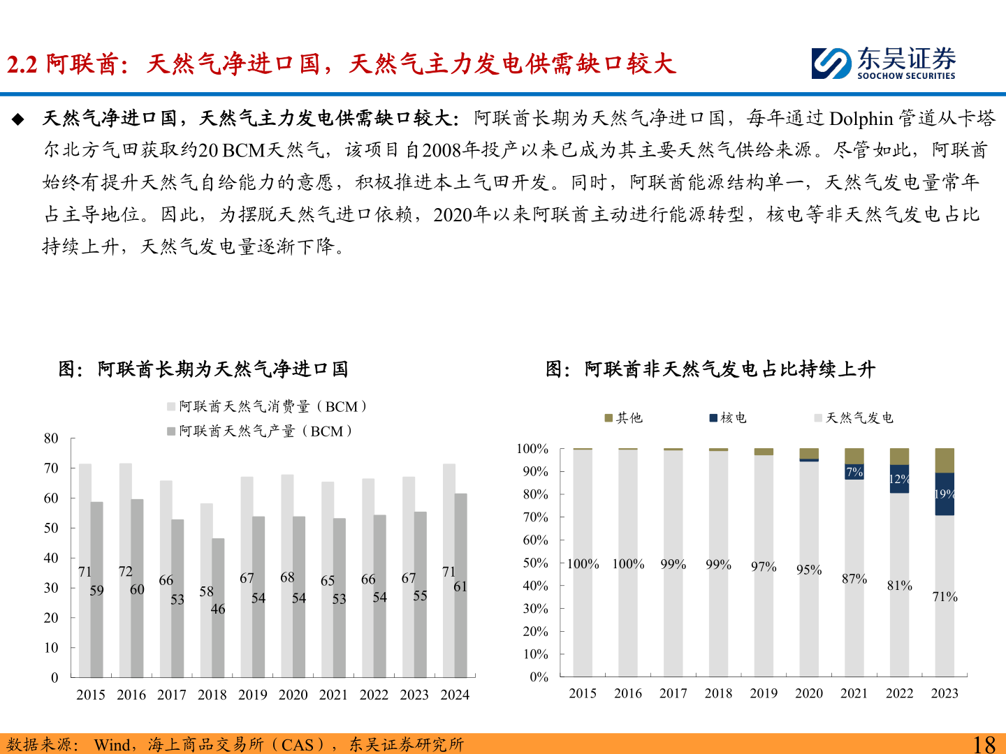 怎样理解2.2 阿联酋：天然气净进口国，天然气主力发电供需缺口较大