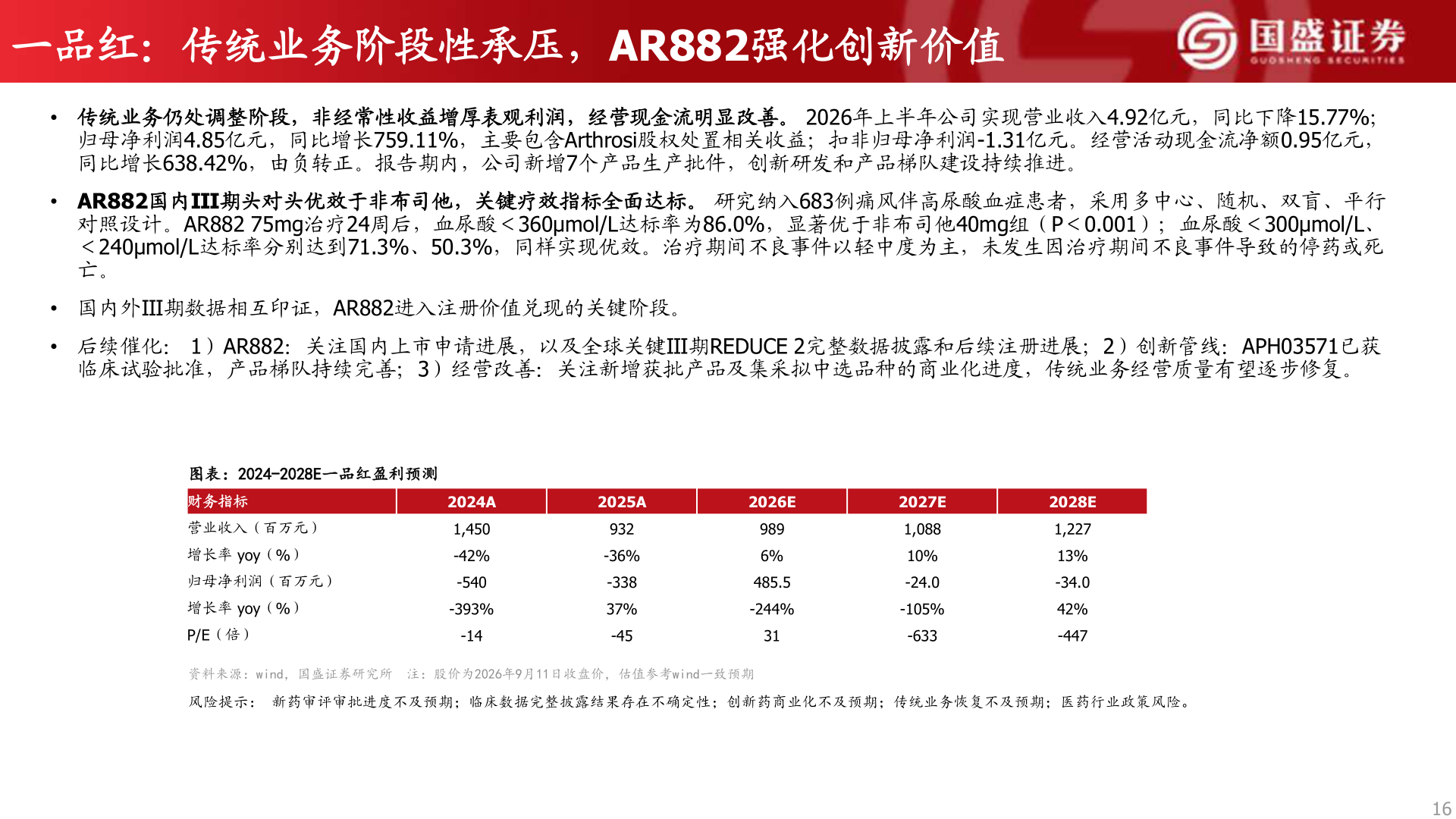 咨询下各位一品红：传统业务阶段性承压，AR882强化创新价值