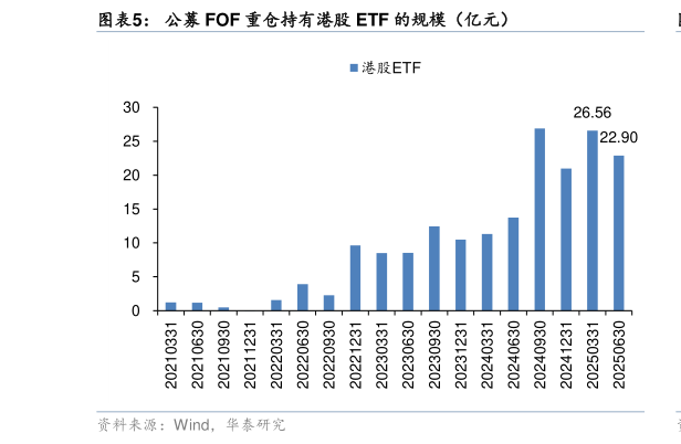 如何看待公募 FOF 重仓持有港股 ETF 的规模(亿元)?