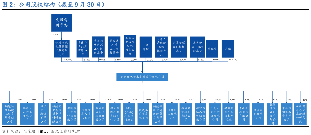 我想了解一下公司股权结构（截至 9 月 30 日）?