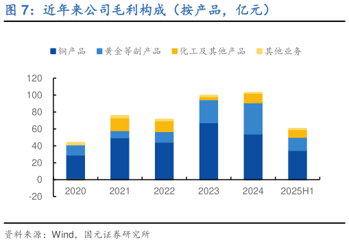 如何了解近年来公司毛利构成（按产品，亿元）?