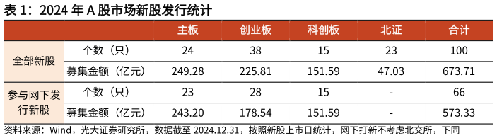 咨询下各位2024 年 A 股市场新股发行统计?