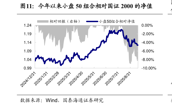 咨询下各位今年以来小盘 50 组合相对国证 2000 的净值