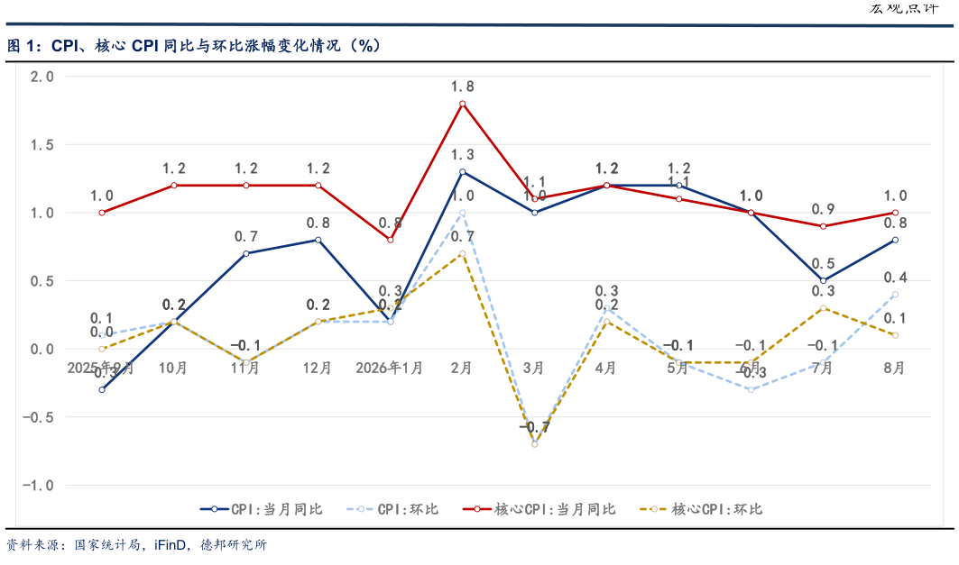 请问一下CPI、核心 CPI 同比与环比涨幅变化情况（%）