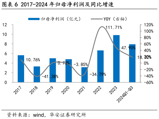 咨询大家2017-2024 年归母净利润及同比增速?