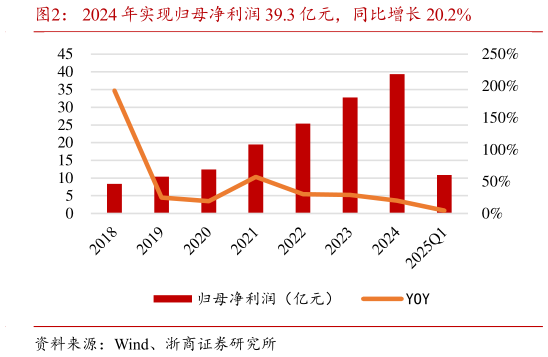 怎样理解2024 年实现归母净利润 39.3 亿元，同比增长 20.2%