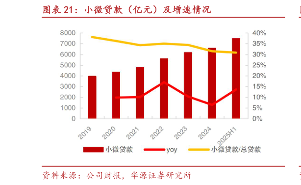 谁知道小微贷款（亿元）及增速情况?