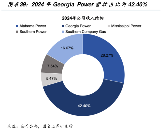 一起讨论下2024 年 Georgia  Power 营收占比为42.40%