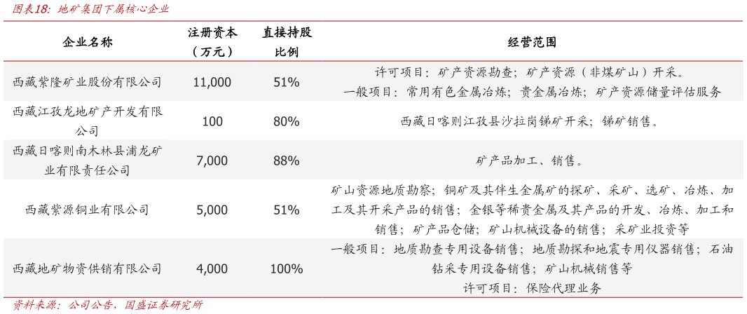 谁能回答地矿集团下属核心企业