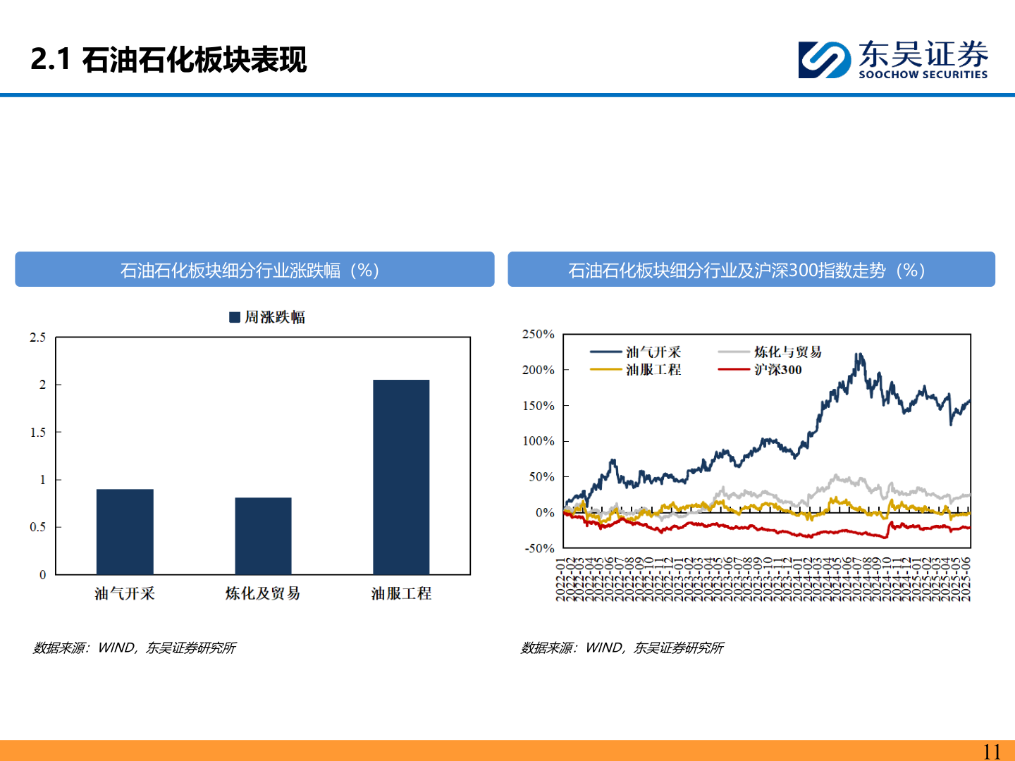 各位网友请教一下2.1 石油石化板块表现