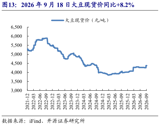 咨询下各位2026 年 9 月 18 日大豆现货价同比8.2%